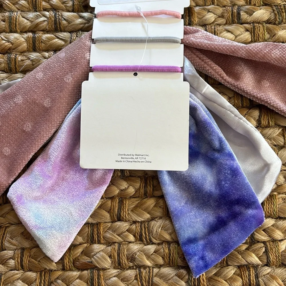 3pc Elastic Velvet & Satin Knot Ponytail Holder